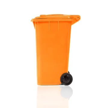 Empty orange recycling bin Stock Photos