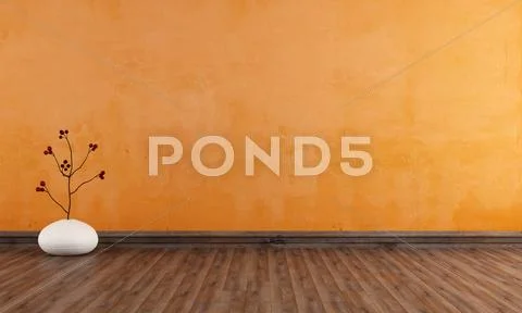 Empty orange room Stock Illustration