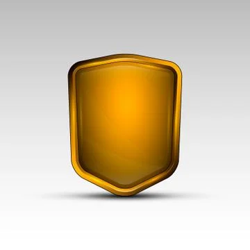 Empty orange shield emblem Stock Illustration