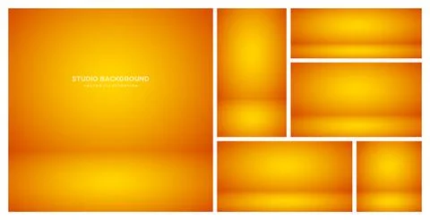 Empty orange studio abstract backgrounds with spotlight effect. Product showcase Stock Illustration