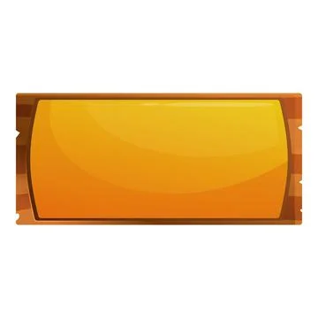 Empty orange ticket or label with wooden frame showing gradient effect Ilustración de archivo