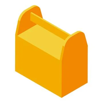 Empty orange toolbox isometric projection storing tools for maintenance and.. Illustrazione stock