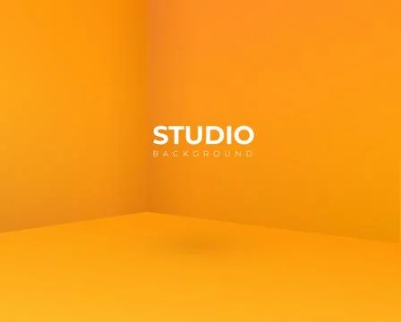 Empty orange. yellow studio room, used as background for display your products - Illustrazione stock