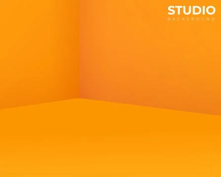 Empty orange. yellow studio room, used as background for display your products - Illustrazione stock