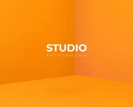 Empty orange. yellow studio room, used as background for display your products - Stock Illustration