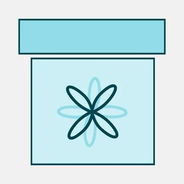 Empty original light blue cube shaped gift box Stock Illustration