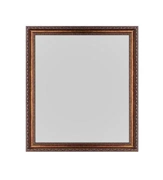 An empty ornate picture frame isolated on a white background. Stock Photos
