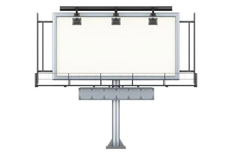 Empty outdoor advertising billboard, White Blank Billboard Poster Outdoor. .. Illustrazione stock