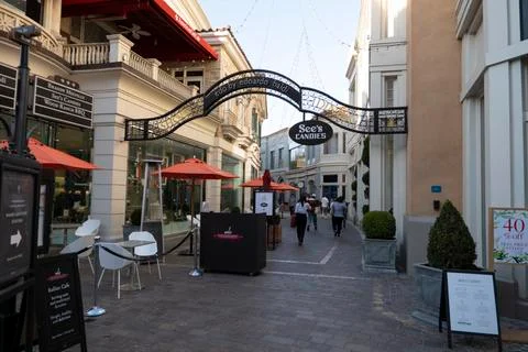 Empty outdoor dining area Stock Photos