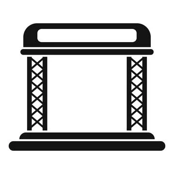Empty outdoor event stage with truss system being assembled Stock Illustration