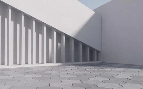 Empty outdoor ground background, 3d rendering. Illustrazione stock