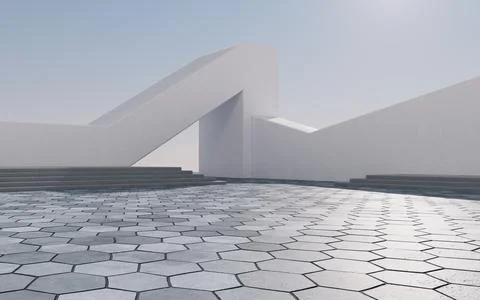 Empty outdoor ground background, 3d rendering. Stock Illustration