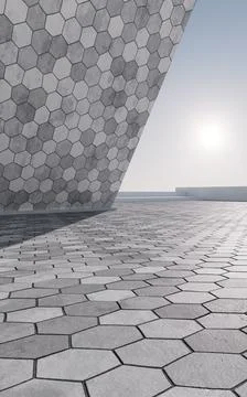 Empty outdoor ground background, 3d rendering. Illustrazione stock