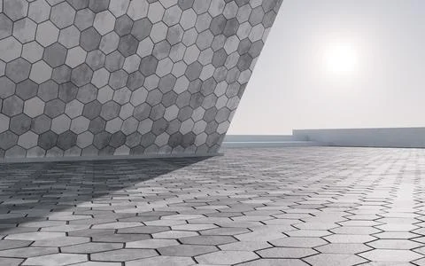 Empty outdoor ground background, 3d rendering. Illustrazione stock