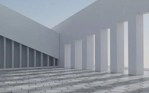 Empty outdoor ground background, 3d rendering. Illustrazione stock