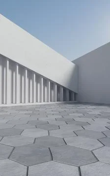 Empty outdoor ground background, 3d rendering. Illustrazione stock
