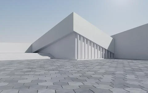 Empty outdoor ground background, 3d rendering. Illustrazione stock