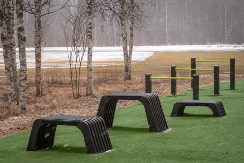 Empty outdoor gym. Stock Photos