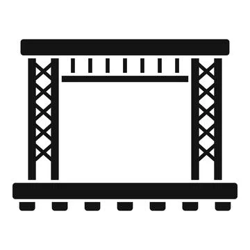 Empty outdoor stage with metal constructions for concert Illustrazione stock