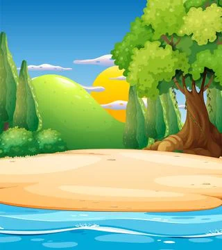 Empty outdoor summer beach background Stock Illustration