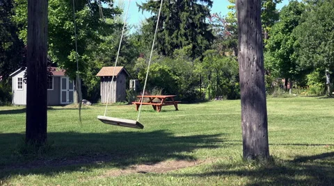 Empty outdoor swing set Stock Footage 41455928