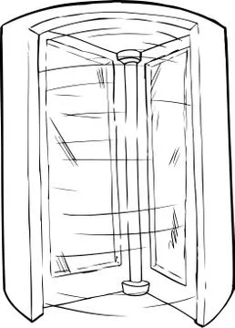 Empty Outlined Revolving Doorway Stock Illustration