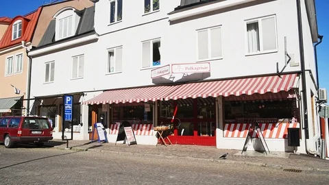 Empty outside candy shop Stock Footage 95625905