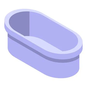 Empty oval bathtub standing alone in modern bathroom Stock Illustration