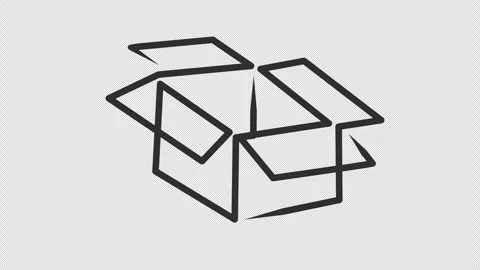 Empty package outline icon in cartoon animation. Open the cardboard box line art 库存影片 311959983