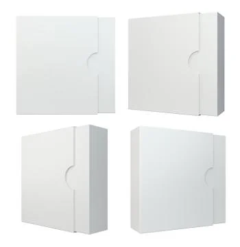 Empty package set isolated on white background Illustrazione stock