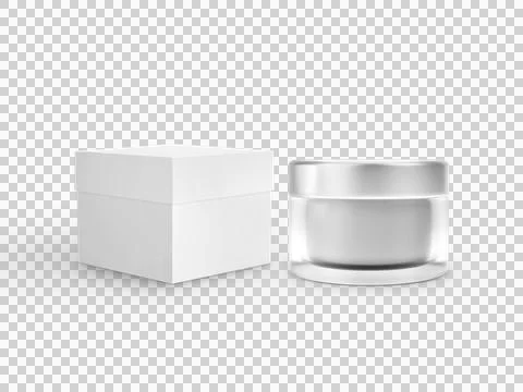 Empty packaging cosmetic cream and box isolated on white background  ready .. Stock Illustration