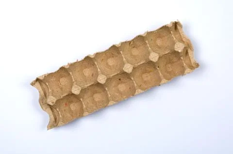 Empty packaging for eggs on a white background. Stock Photos