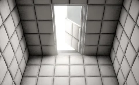 Empty Padded Cell With Open Door Stock Illustration