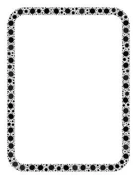Empty Page Frame Covid Virus Mosaic Icon of Infection Elements 库存插图