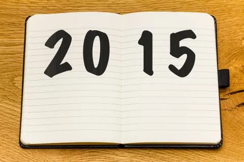 Empty pages notebook new year Stock Photos