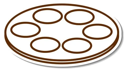Empty paint palette sticker on white background Stock Illustration