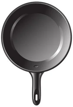 Empty pan cartoon realistic Stock Illustration