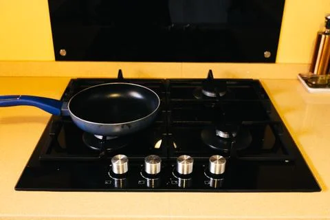 Empty pan on the left side of the image Stock Photos