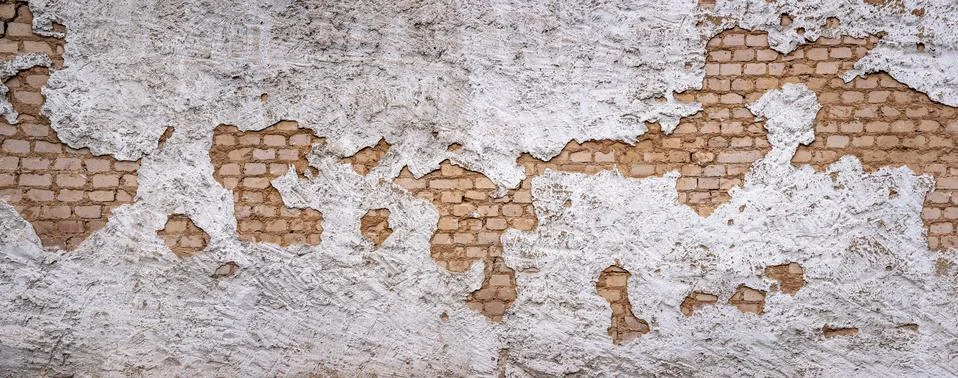 Empty, panoramic brick wall background with copy space Foto stock