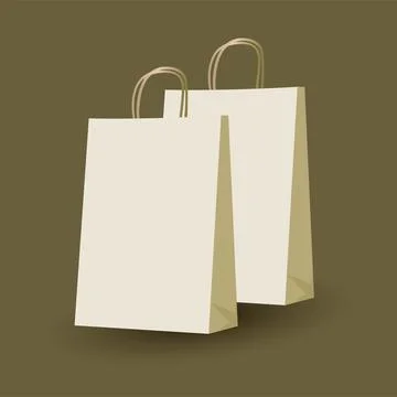 Empty Paper Bag Design Template Stock Illustration
