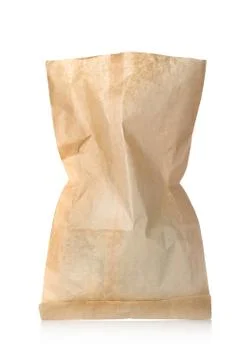 Empty paper bag isolated Stock Photos