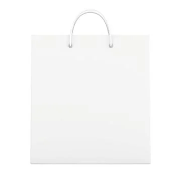 Empty paper bag on white background. 3d rendering Illustrazione stock