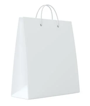 Empty paper bag on white background. Isolated on white background. 3d rendering. Stock-Illustration
