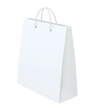Empty paper bag on white background. Isolated on white background. 3d rendering. Stock Illustration