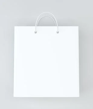 Empty paper bag on white background. 3d rendering 스톡 일러스트