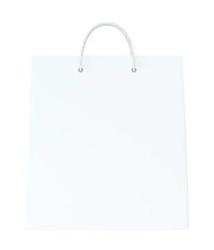 Empty paper bag on white background. Isolated on white background. 3d rendering. Stock Illustration
