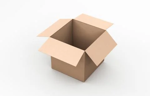 Empty Paper Box,Mock up isolated on white background Stock Illustration