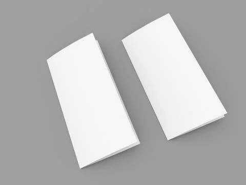 Empty paper brochures on a gray background. Stock Illustration
