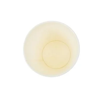 Empty paper cup of coffee on white background, top view Stock Photos