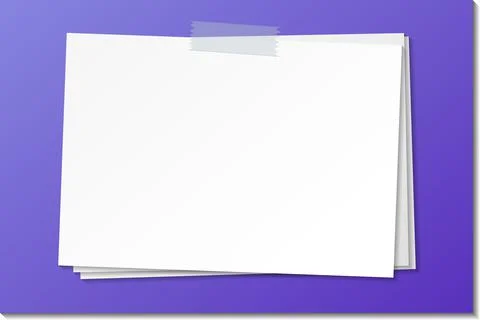 Empty paper note template stick with tape Stock Illustration
